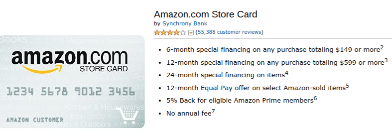 Amazon Store Credit Card from Synchrony Bank